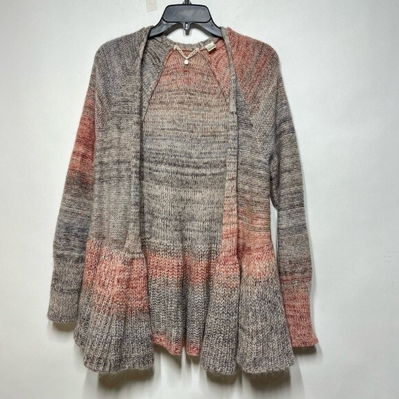 Anthropologie Knitted & Knotted Cody Peplum Mohair Wool Cardigan Sweater M NWOT - Picture 4 of 12